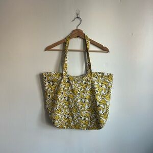 H&M Divided Yellow & White Banana Print Tote Bag
